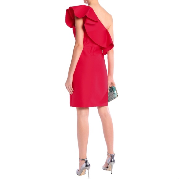 Halston Heritage ruffled one shoulder dress - Picture 3 of 8